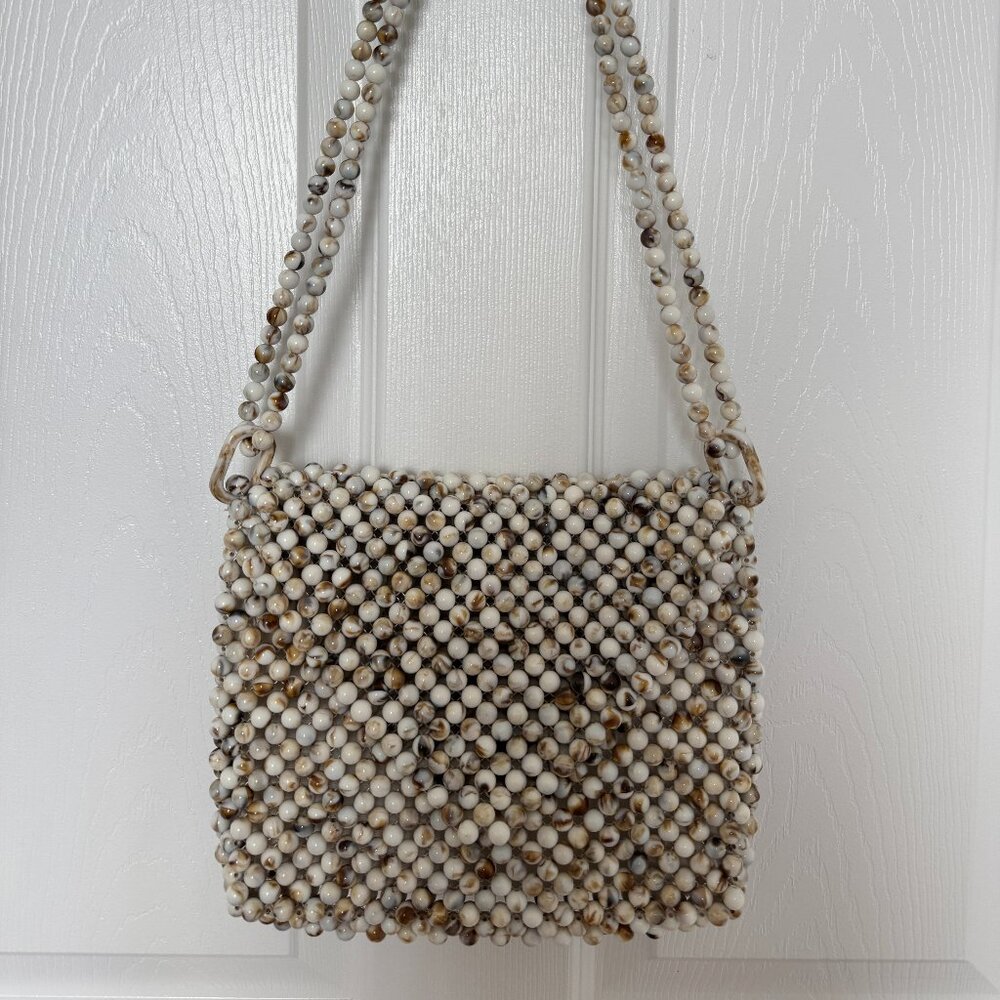 Rachel Ashwell Anthropology Glass Marble Beaded Shoulder Crossbody Bag
